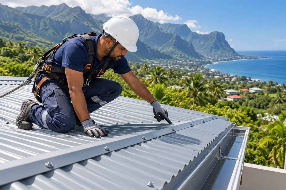 entreprise nettoyage d’une toiture en tôle à La Réunion