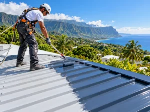 Peinture de toiture métallique à La Réunion